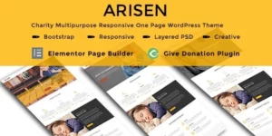 ARISEN Charity Multipurpose Responsive One Page WordPress Theme 1.0破解版主题