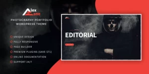 Alex Zane Photo/Portfolio WordPress Theme 1.0.2破解版主题