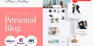 AliceBurton Personal Blog WordPress Elementor Theme WordPress Theme 1.0.1破解版主题
