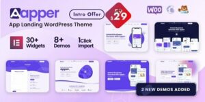 Apper WordPress Multi-concept App Landing Page Theme 2.0.7破解版主题