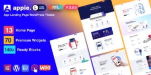Appie App Landing Page WordPress Theme 2.8.0破解版主题