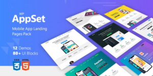 Appset App Landing Page WordPress Responsive Theme in Marketing Blog Digital Portfolio Showcase 1.3.8破解版主题