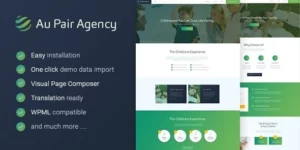 Au-Pair Babysitting Nanny Agency WordPress Theme 1.2.2破解版主题
