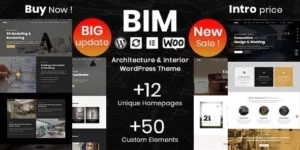 BIM Architecture Interior Design Elementor WordPress Theme 1.3.1破解版主题