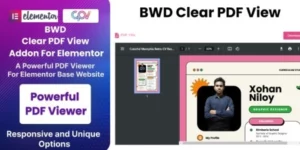 BWD Clear PDF View Addon For Elementor 1.0破解版插件