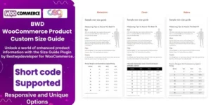 BWD Product Custom Size Guide For WooCommerce 1.0 Download 1.0 Download破解版插件