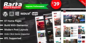 Barta News Magazine WordPress Theme 2.0.2破解版主题
