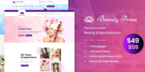 BeautyPress Beauty Salon Spa WordPress Theme 3.2破解版主题