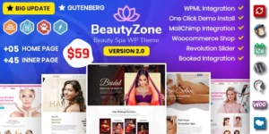 BeautyZone: Beauty Spa Salon WordPress Theme 2.0破解版主题