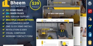 Bheem : Construction Industry Agency WordPress Theme with RTL Ready 1.0.0破解版主题