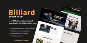 Billiard Creative Sporting WordPress Theme 1.1.7破解版主题