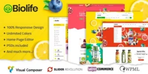 Biolife Organic Food WordPress Theme ( RTL Supported ) 3.0.3破解版主题