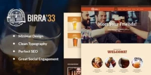 Birra Brewery Brewpub and Craft Beer Shop WordPress Theme 1.4破解版主题