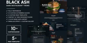 Black Ash Dark Restaurant WordPress Theme 1.0.3破解版主题