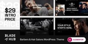 BladeHub Barber Shop Hairdressers WordPress Theme 1.0.3破解版主题