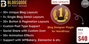 Blogsqode Blog Layout Plugin and News Post Design for WordPress 3.0.0破解版插件