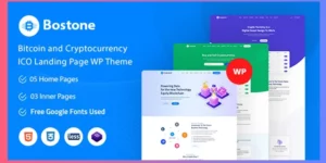 Bostone Bitcoin Cryptocurrency ICO Landing Page WordPress Theme 1.0.0破解版主题