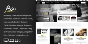 Bou = Masonry Review Magazine Blog WordPress Theme 3.2破解版主题