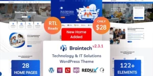 Braintech Technology IT Solutions WordPress Theme 2.5.0破解版主题