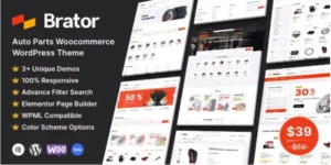 Brator Auto Parts WooCommerce WordPress Theme 2.8破解版主题