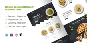 Burgera Food and Restaurant One Page WordPress Theme 1.0.0破解版主题