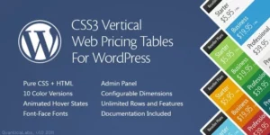 CSS3 Vertical Web Pricing Tables For WordPress 1.8破解版插件