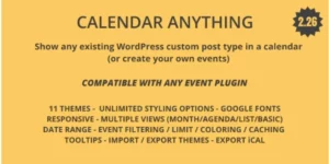 Calendar Anything | Show any existing WordPress custom post type in a calendar 2.3破解版插件
