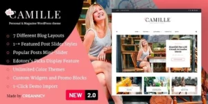 Camille Personal Magazine WordPress Theme 2.0.1破解版主题