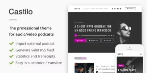 Castilo Audio Podcast WordPress Theme 1.7.6破解版主题