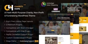 Charity Hope Non-Profit Fundraising WordPress Charity Theme 1.9破解版主题