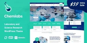 Chemlabs Laboratory Science Research WordPress Theme 1.0.3破解版主题