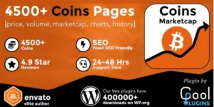 Coins MarketCap WordPress Cryptocurrency Plugin 5.4.1破解版插件