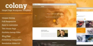 Colony Single Page WordPress Template WordPress Theme 4.6.0破解版主题