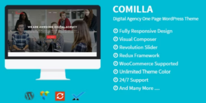 Comilla Digital Agency One Page WordPress Theme 1.6.0破解版主题