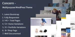 Concern Multipurpose and Portfolio WordPress Theme 1破解版主题