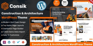 Consik Construction Architecture WordPress Theme 1.0.0破解版主题