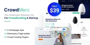 Crowdmerc Crowdfunding Startup Fundraising WordPress Theme 2.4破解版主题
