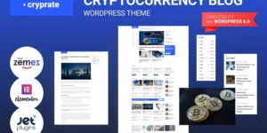 Cryprate Cryptocurrency Blog WordPress Elementor Theme WordPress Theme 1.0.1破解版主题