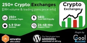 Cryptocurrency Exchanges List Pro WordPress Plugin 2.8.5破解版插件