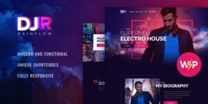 DJ Rainflow | A Music Band Musician WordPress Theme 1.3.13破解版主题