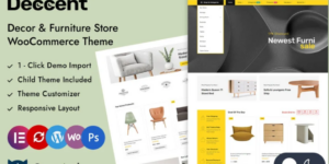 Deccent Furniture and Home Decor Store Elementor WooCommerce Responsive Theme 1.0破解版主题