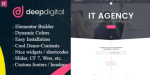 DeepDigital – Web Design Agency WordPress Theme 1.0.2破解版主题