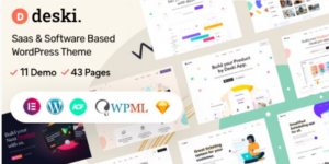 Deski Modern Saas Software landing page WordPress theme 1.2.3破解版主题