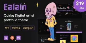 Ealain | Digital Artist Creative Portfolio WordPress Theme + Figma 1.0.3破解版主题