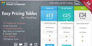 Easy Pricing Tables WordPress Plugin 2.4破解版插件