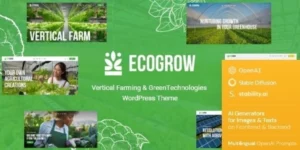 EcoGrow Vertical Farming Green Technologies WordPress Theme + AI 1.0破解版主题