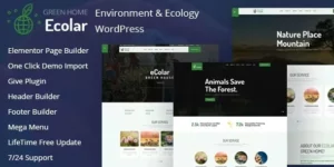 Ecolar Environment Ecology WordPress Theme 2.0.0破解版主题