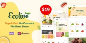 Ecolive Organic Food WooCommerce WordPress Theme 1.2.9破解版主题