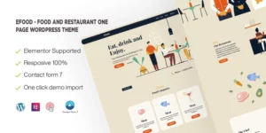 Efood Food and Restaurant One Page WordPress Theme 1.0.0破解版主题