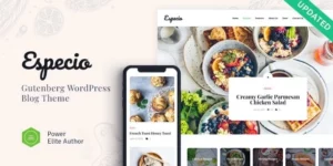 Especio | Personal Gutenberg Food Blog WordPress Theme 1.0.1破解版主题